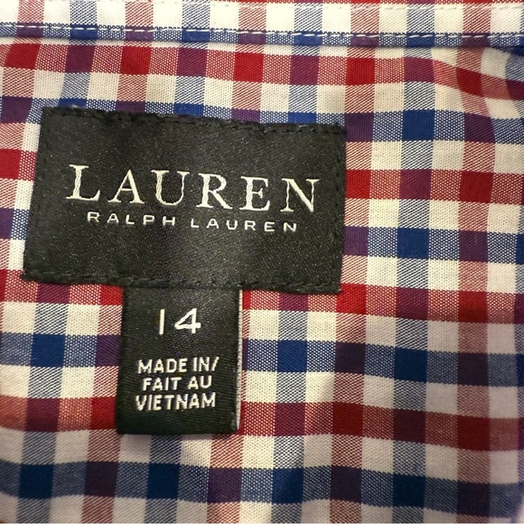Ralph Lauren Black Label Youth Boys Shirt Red Blue & White Button Down Sz 14 NEW - Picture 8 of 9